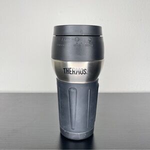 Metal Thermos TherMax Maximum Insulation Black Cup Flask Twist To Lock Cap
